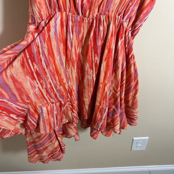 Free People Striped Orange Mini Dress - Picture 4 of 7
